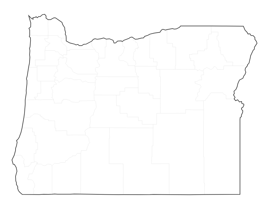 Blank Map of Oregon - free printable