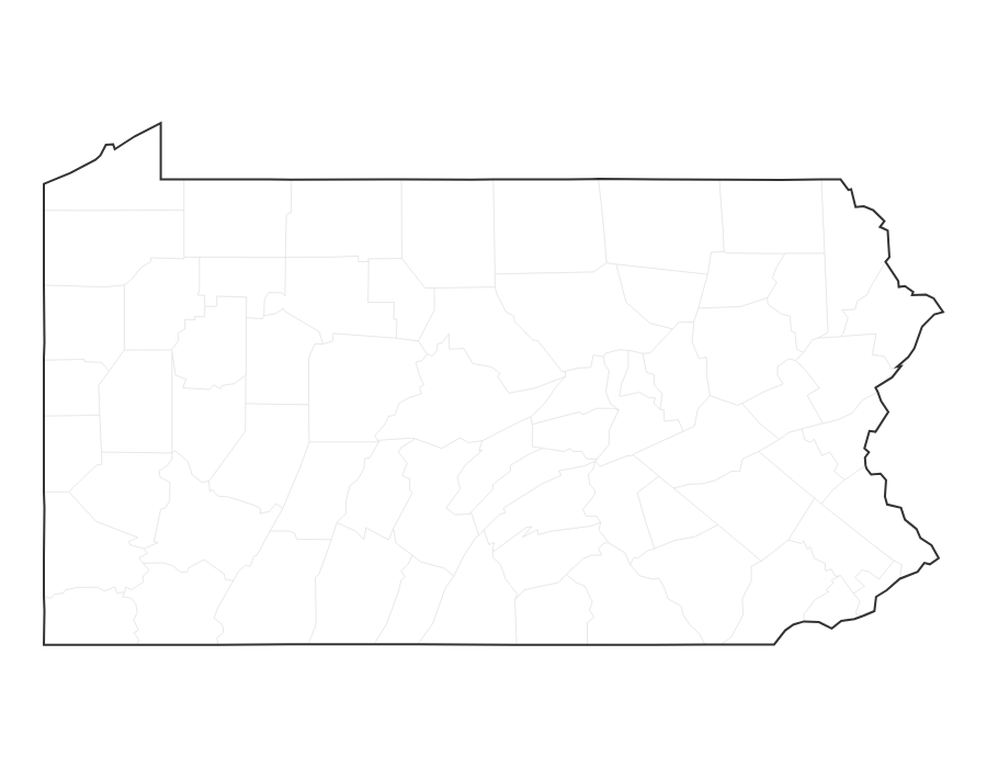 Blank Map of Pennsylvania - free printable