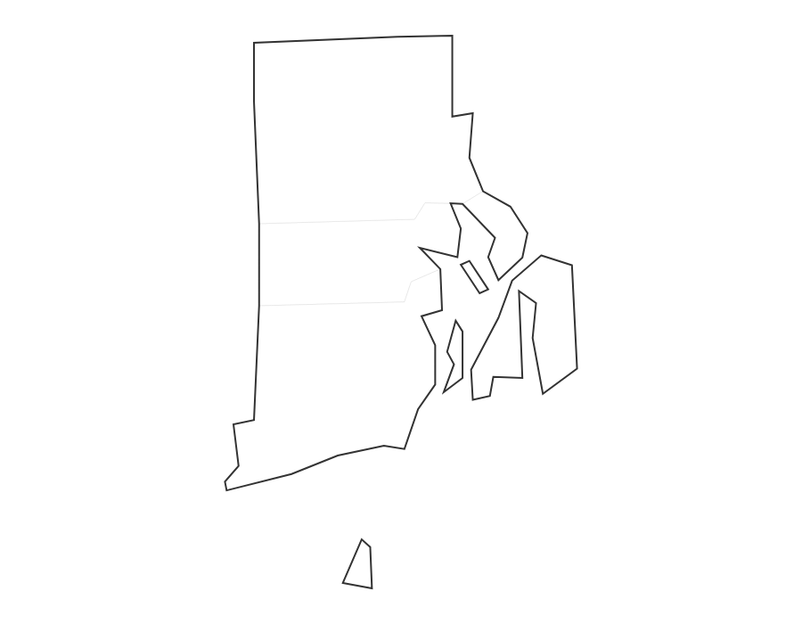 Blank Map of Rhode Island - free printable
