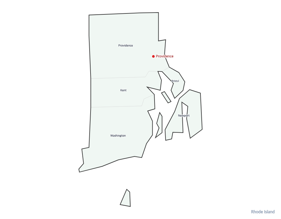 Rhode Island Map with Counties - free printable