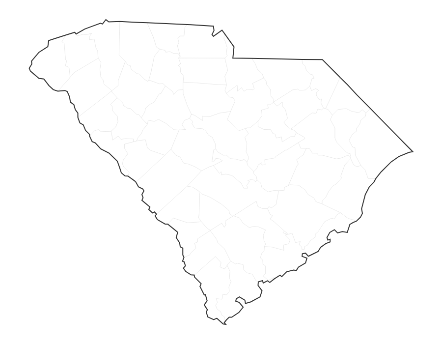 Blank Map of South Carolina - free printable