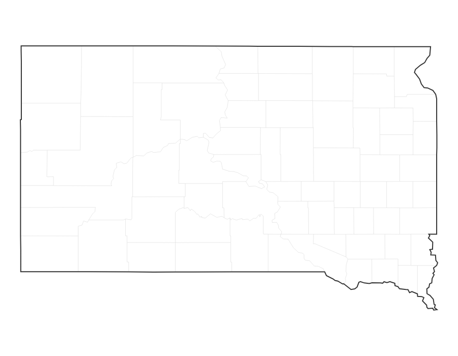 Blank Map of South Dakota - free printable