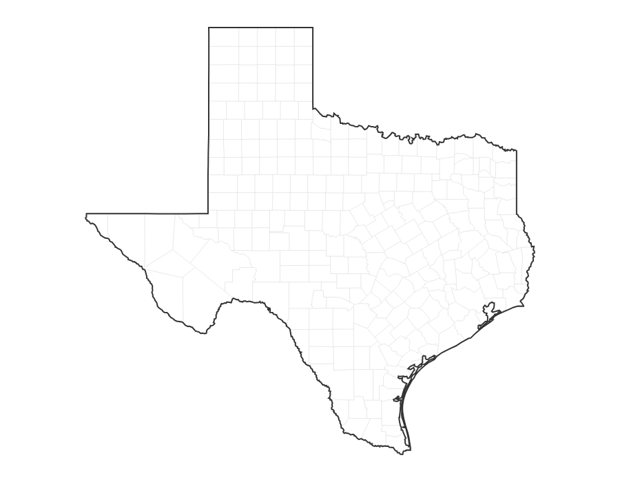 Blank Map of Texas - free printable