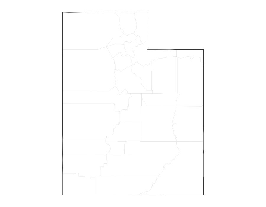 Blank Map of Utah - free printable