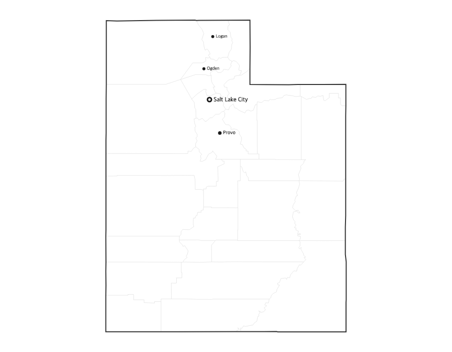 Utah Map with Cities