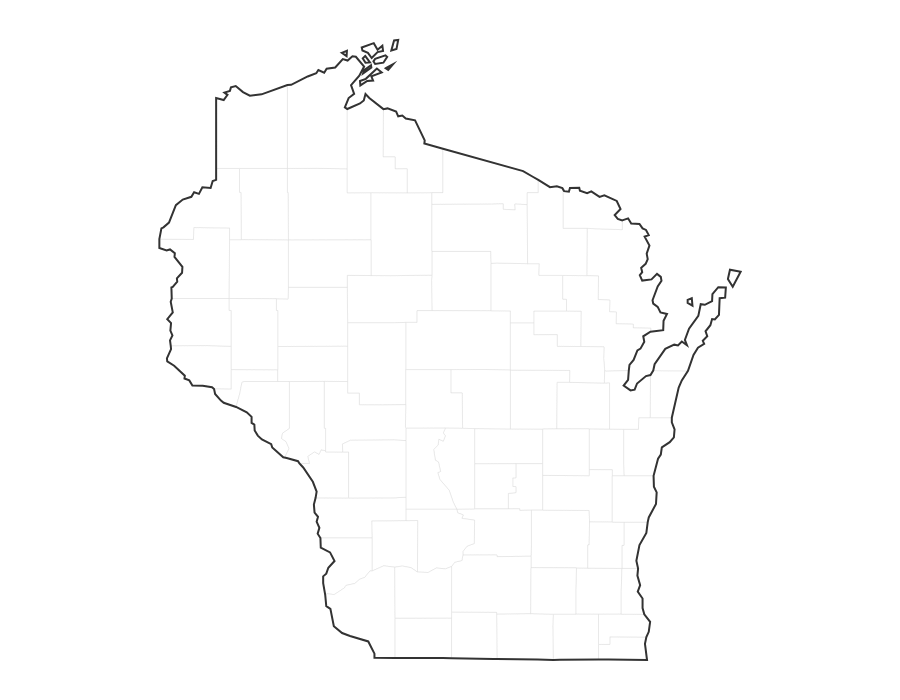 Blank Map of Wisconsin - free printable