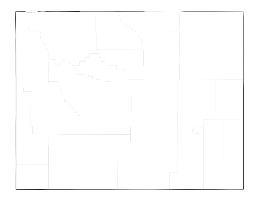 Blank Map of Wyoming - free printable