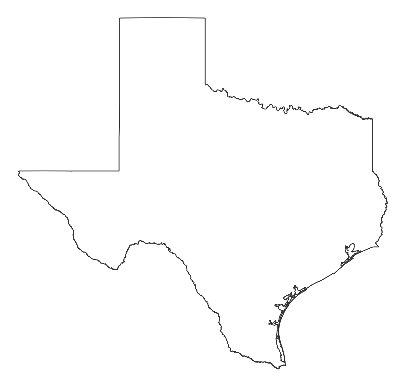 Texas blank map
