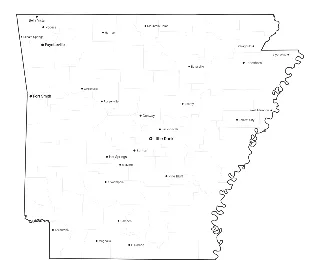 Arkansas Map with Cities