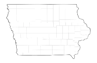 Blank Map of Iowa