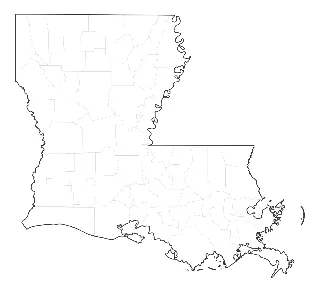 Blank Map of Louisiana