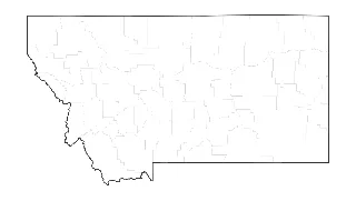 Blank Map of Montana
