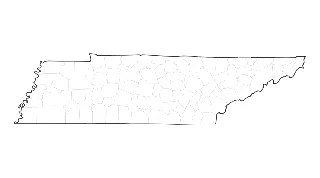 Blank Map of Tennessee