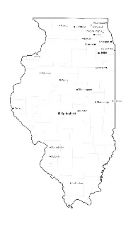 Illinois Map with Cities
