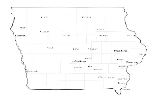 Iowa Map with Cities