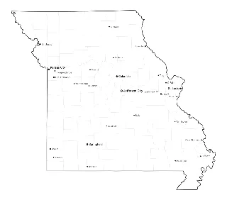 Missouri Map with Cities