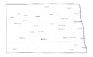 North Dakota Map with Cities