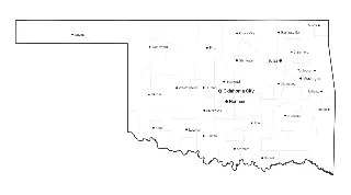 Oklahoma Map with Cities