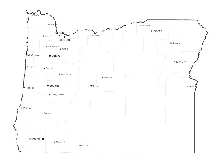 Oregon Map with Cities