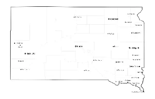 South Dakota Map with Cities