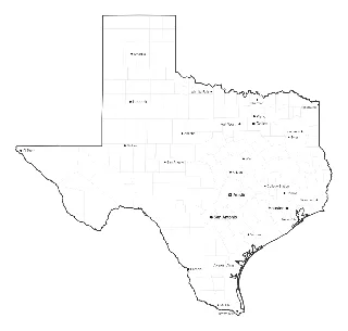Texas Map with Cities