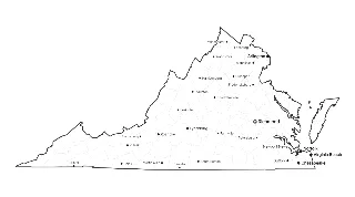 Virginia Map with Cities