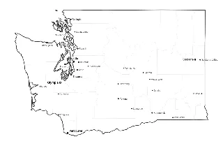 Washington Map with Cities