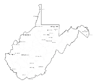 West Virginia Map with Cities