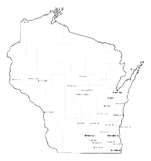 Wisconsin Map with Cities