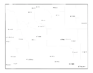 Wyoming Map with Cities