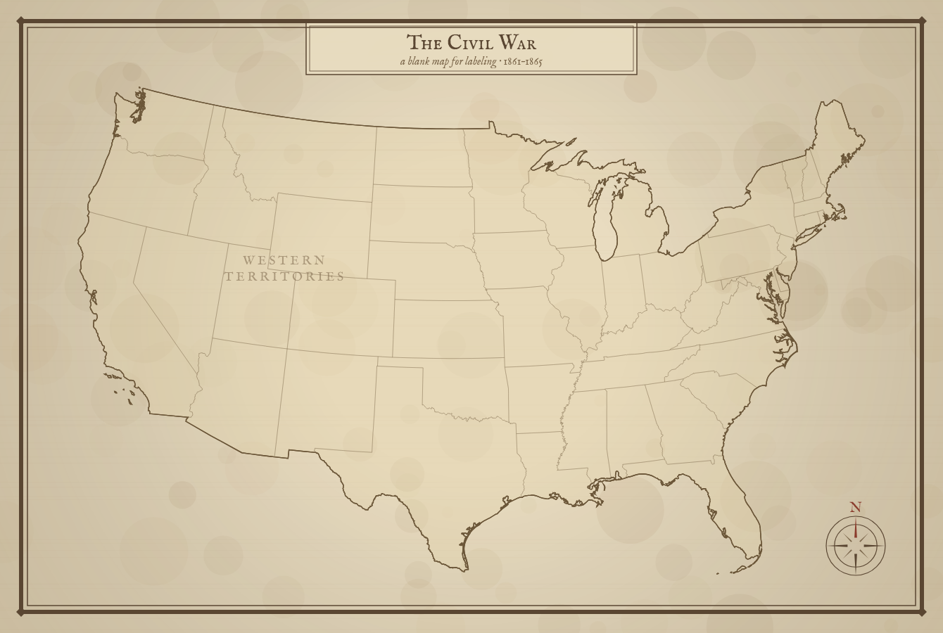 Blank Civil War Map - free printable