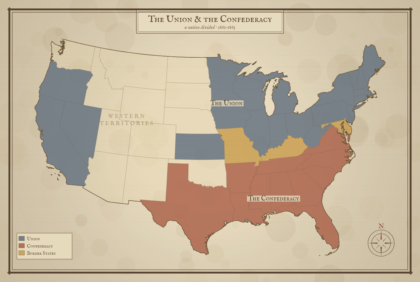 Civil War Map - free printable
