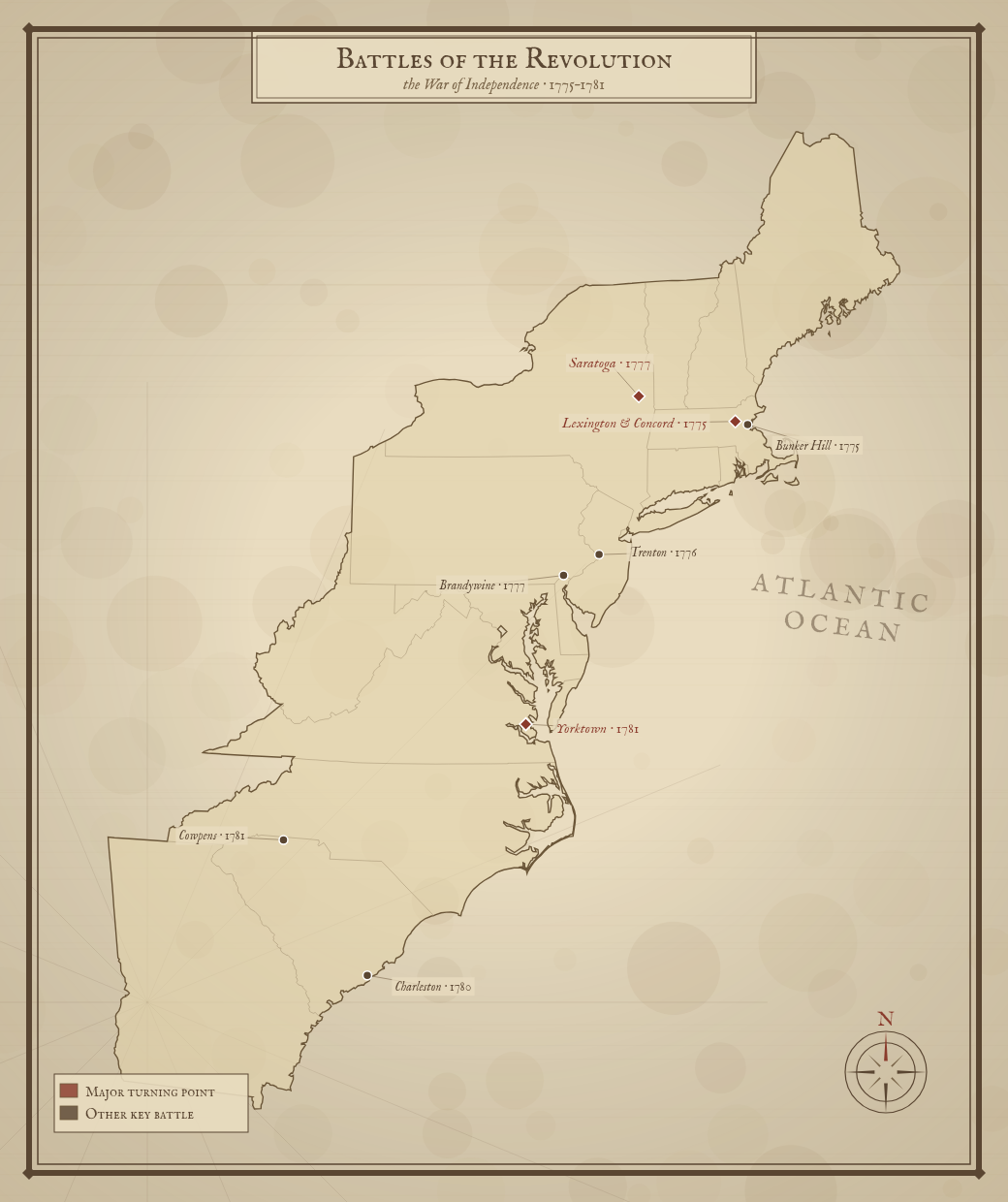 Revolutionary War Map - free printable