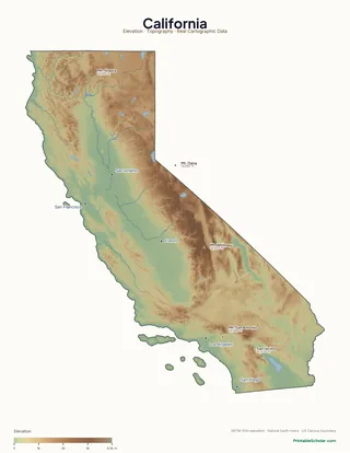 California physical map