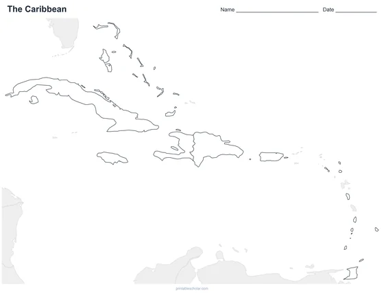 Caribbean map: blank