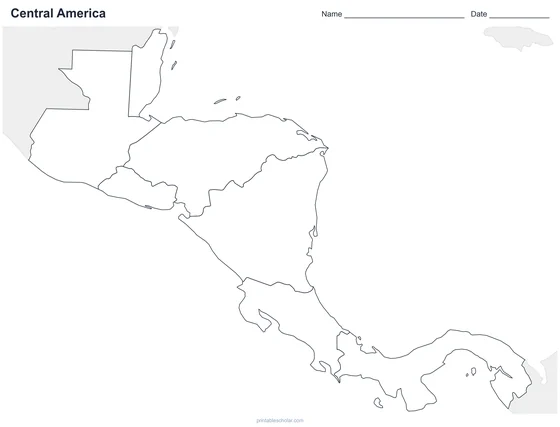 Central America map: blank