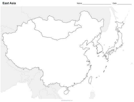 East Asia map: blank
