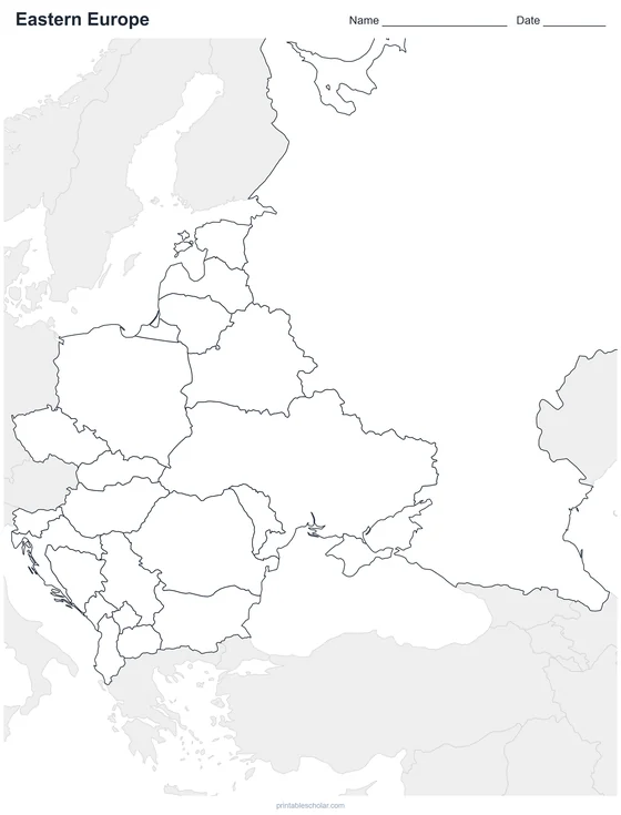 Eastern Europe map: blank