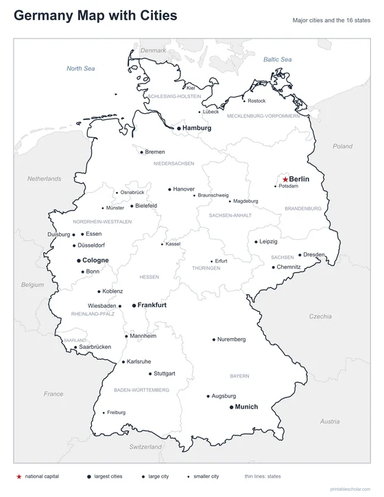 Germany Map with Cities