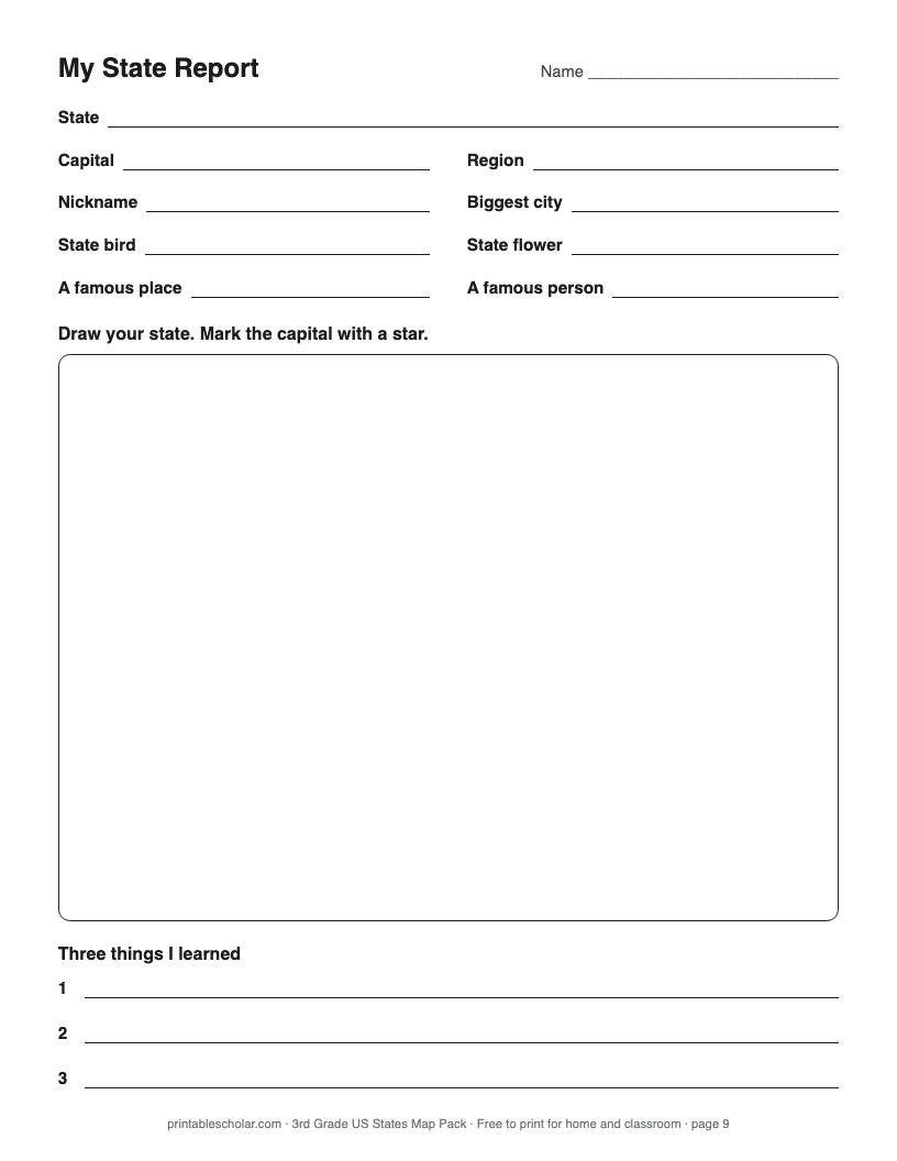 My state report, page 9 of the pack