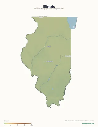 Illinois physical map