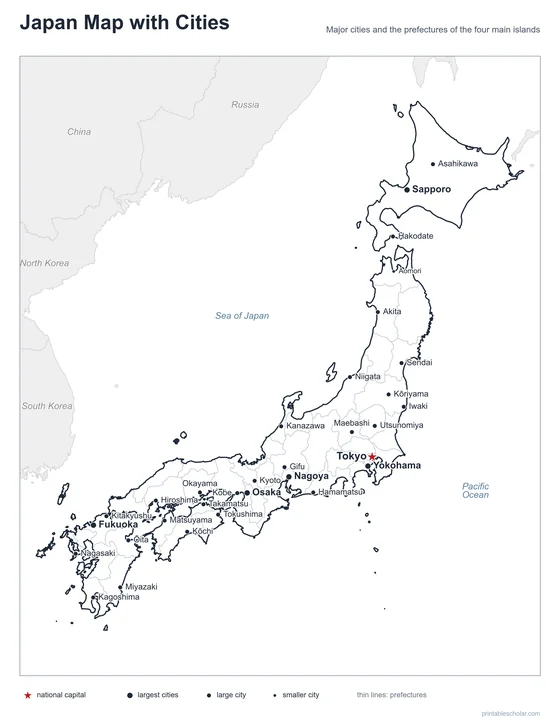 Japan Map with Cities