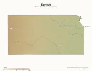 Kansas physical map