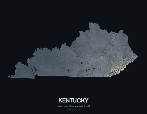 Kentucky relief wall art on a dark background