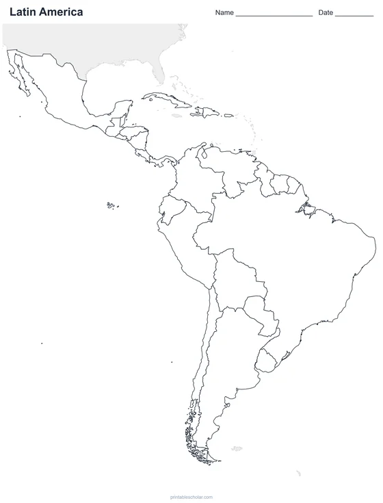 Latin America map: blank