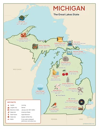 Michigan illustrated map