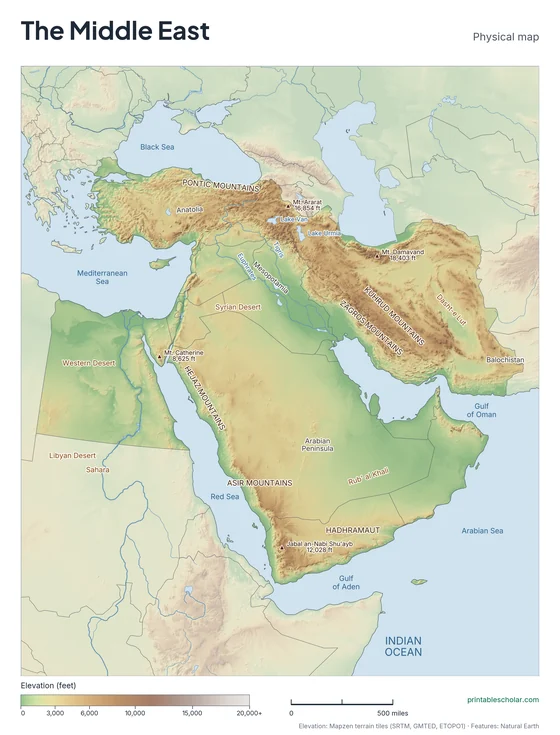 Middle East map