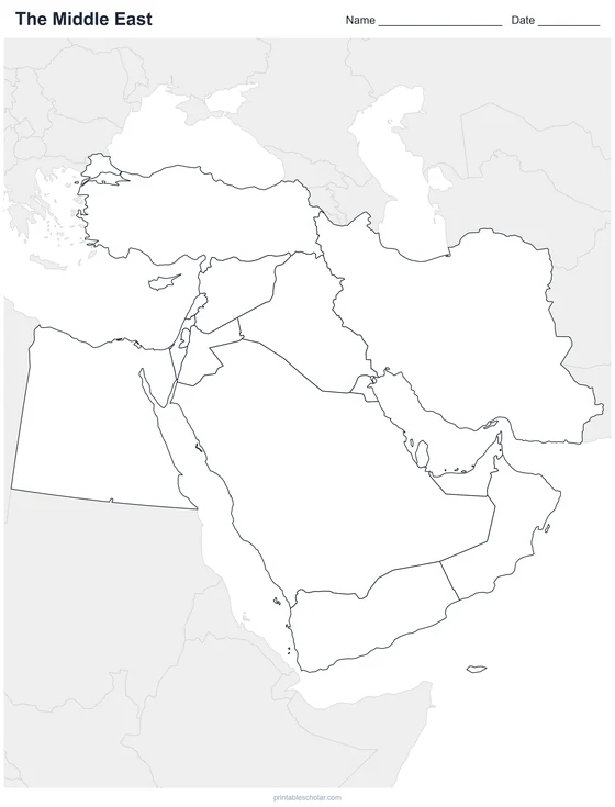 Middle East map: blank