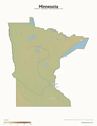 Minnesota physical map