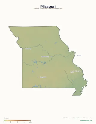 Missouri physical map